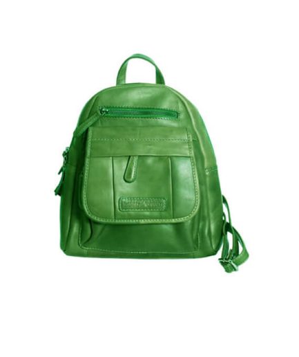 8011- Green Leather Backpack